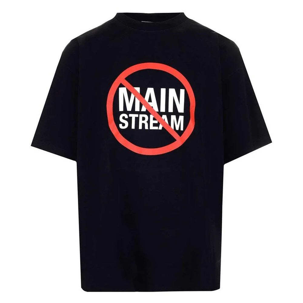 Vetements Women's No Mainstream Cotton T-Shirt Black
